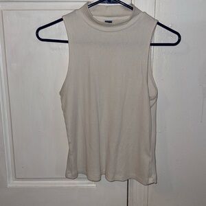 Old Navy White/Cream Tank Top, Size Small – High Neckline, Pre-Loved